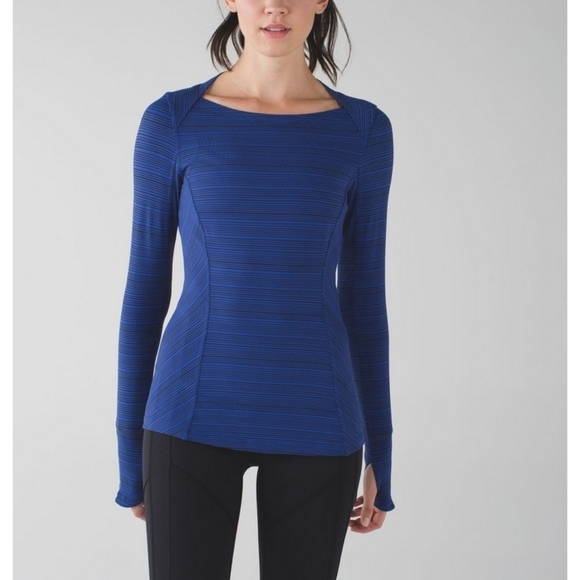 Lululemon Kanto Catch Me Striped‎ Long Sleeve Blouse Rulu Fabric - Picture 8 of 12